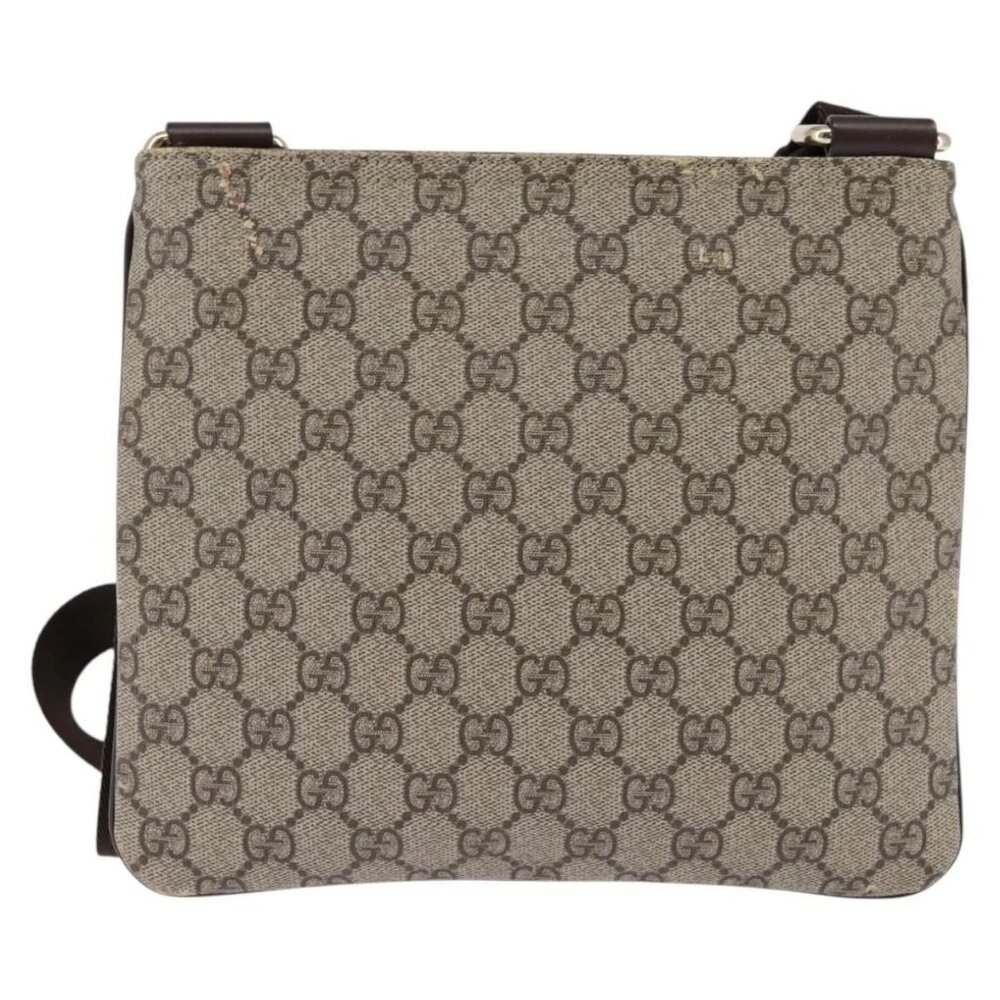 GUCCI GG Supreme Shoulder Bag PVC Beige Gold 201538 Auth BA5706 - Picture 2 of 16